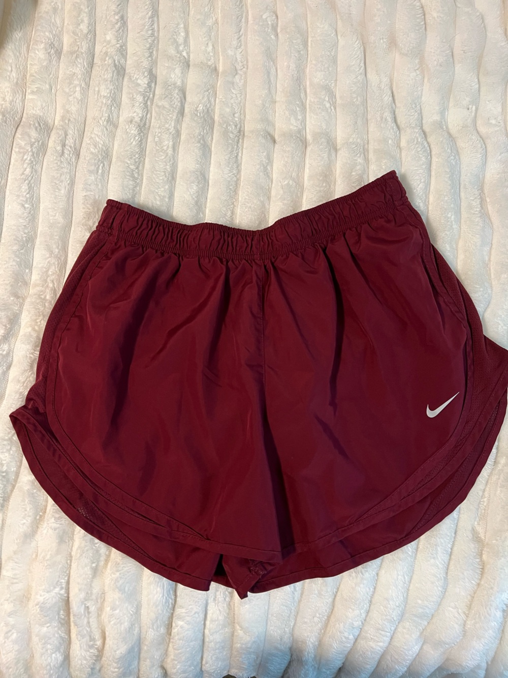 Nike Burgundy Dri-FIT Athletic Shorts with Subtle Swoosh